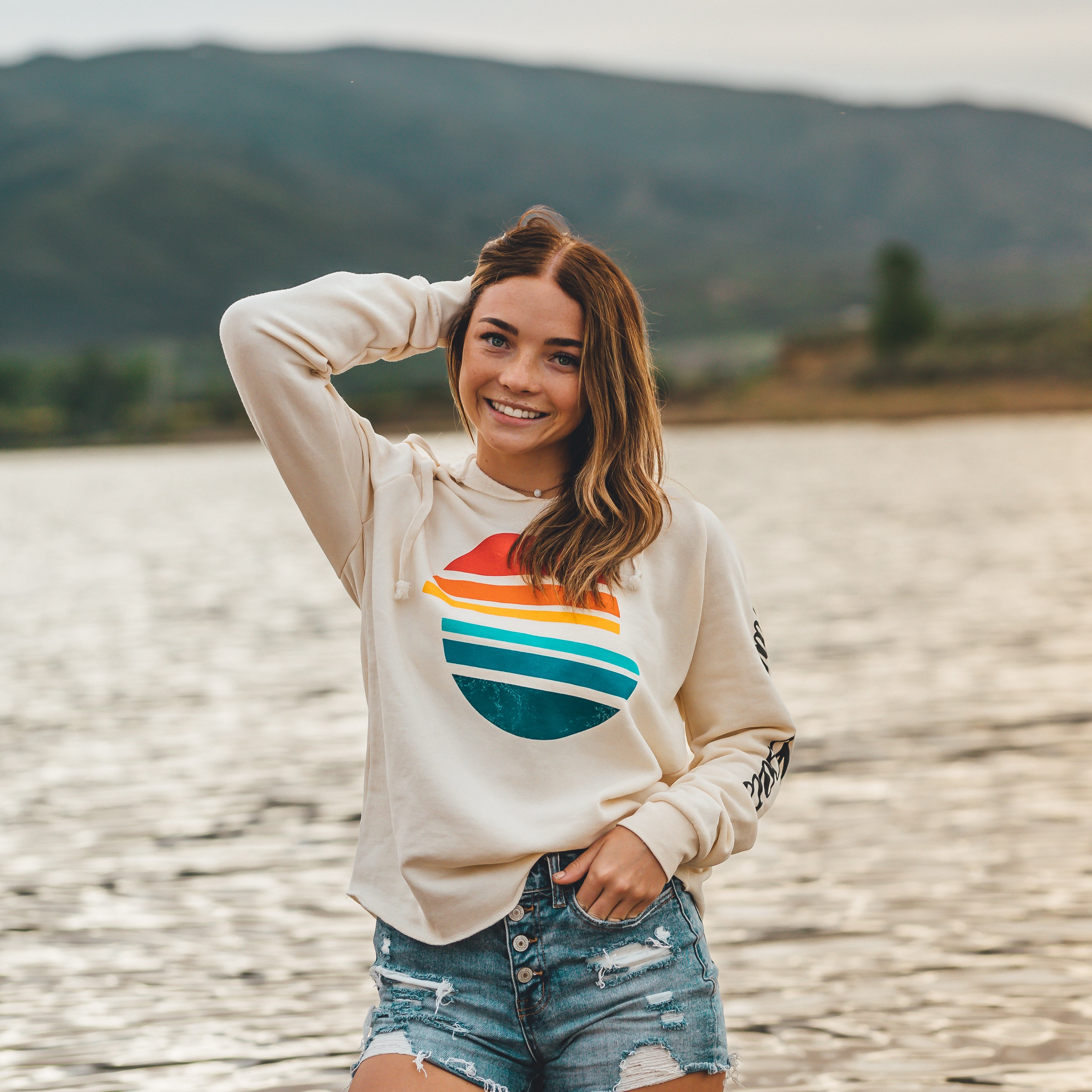 Womens rainbow outlet sweatshirt